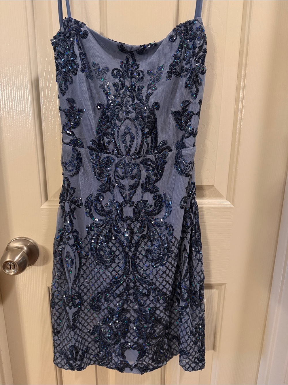 Windsor strapless sequin homecoming Dress